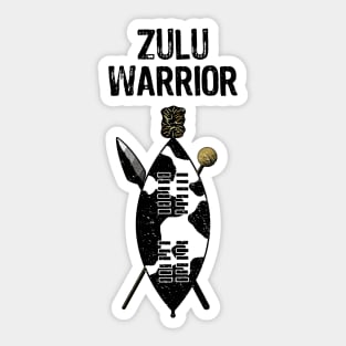 Zulu Warrior Shield Cow Hide Spear Knobkerrie South Africa Sticker